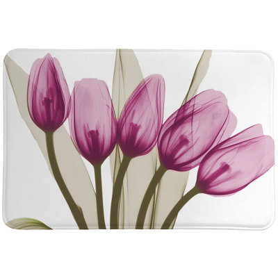 Judene Vibrant Tulips Marching Memory Foam Rug