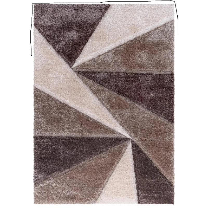 Geometric Shag Area Rug, Rectangle 120 x 170 cm