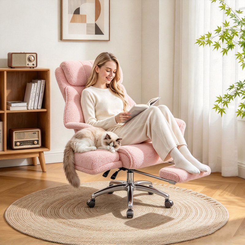 zoow Teddy Office Chair, Pink