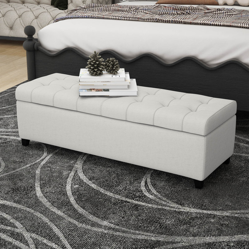  Mirga Storage Bench, Light Gray