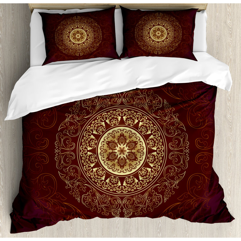 Modern & Contemporary Floral Duvet Cover, Queen Duvet Cover + 2 Standard Shams
