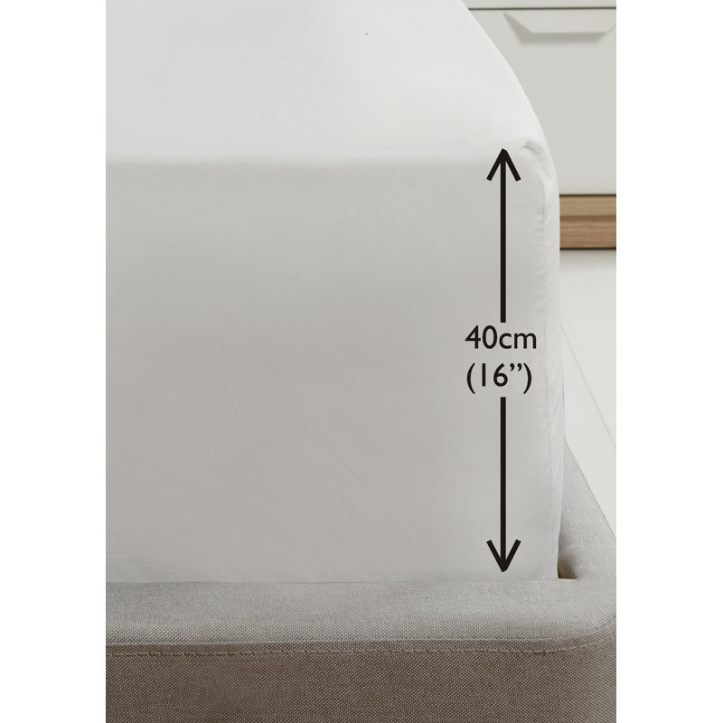 Asaru Cotton Blend Fitted Sheet, Double (4'6), White