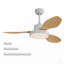 Ventilateur de plafond 47 pouces avec lumière DEL 22W et télécommande 6 vitesses moteur à courant continu blanc pour le salon-227673812-227673810