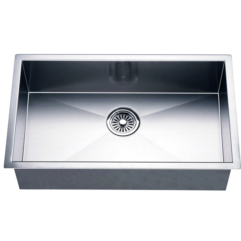 26" L x 18" W Handmade Single Bowl Stainless Steel Square Under Mount Kitchen Sink