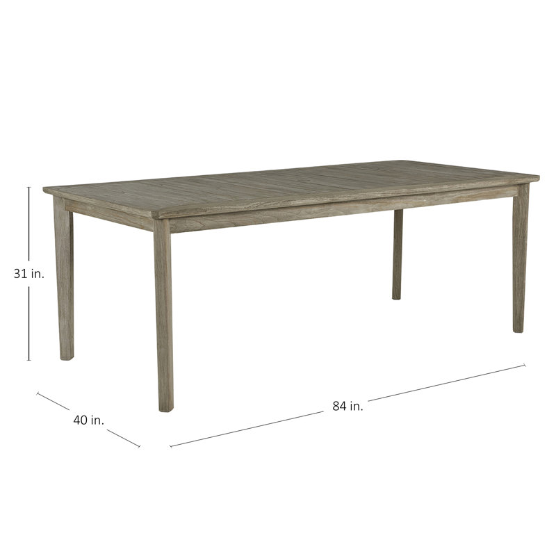 Woodlawn Teak Dining Table, Oyster Teak, 40" W x 84" L x 31" H