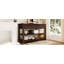 Console rétro avec deux tablettes ouvertes, structure et pieds en bois de pin massif-131514168-131514167