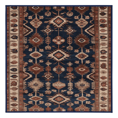 Machine Washable Persian Purple Area Rug