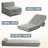 Folding Sofa Bed, 16lbs Convertible Sleeper Chair with Removable Back Pillow & Handle, Portable Fold Out Chair Bed Comfy Floor Sofa Lounge for Living Room, Bedroom, Single, Light Grey-2103331430