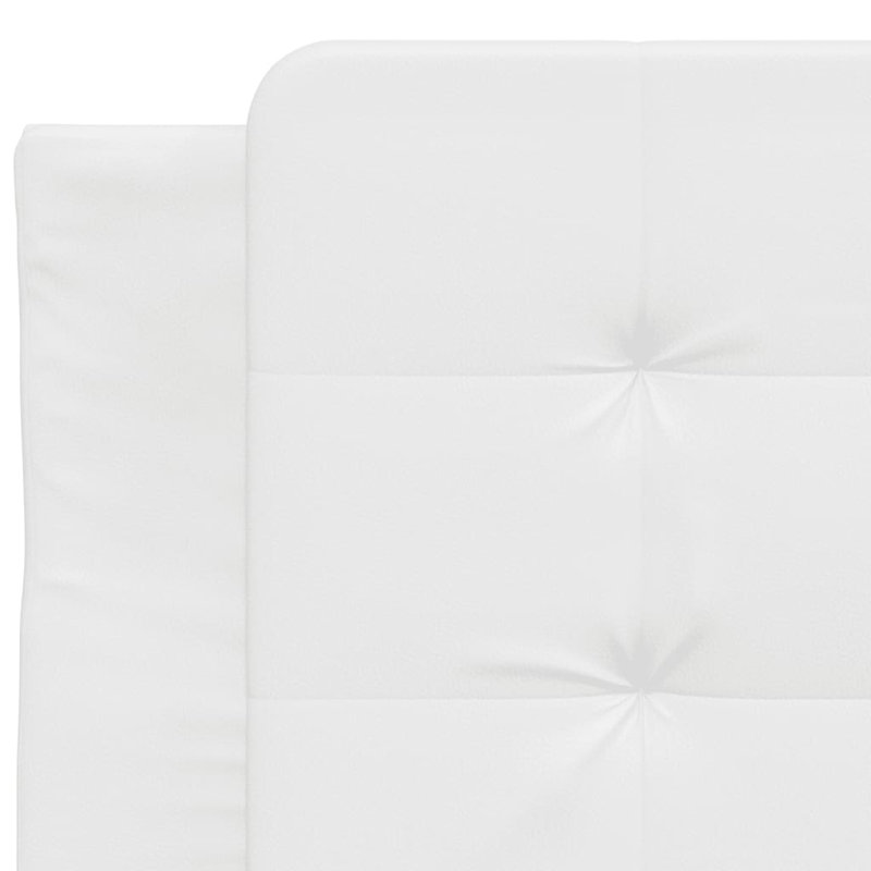 Vidaxl Bed Frame With Headboard Faux Leather, White , Extra-long Twin