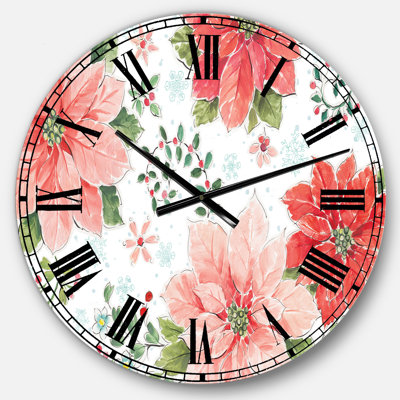 Country Flower flocons de neige I - Horloge murale traditionnelle