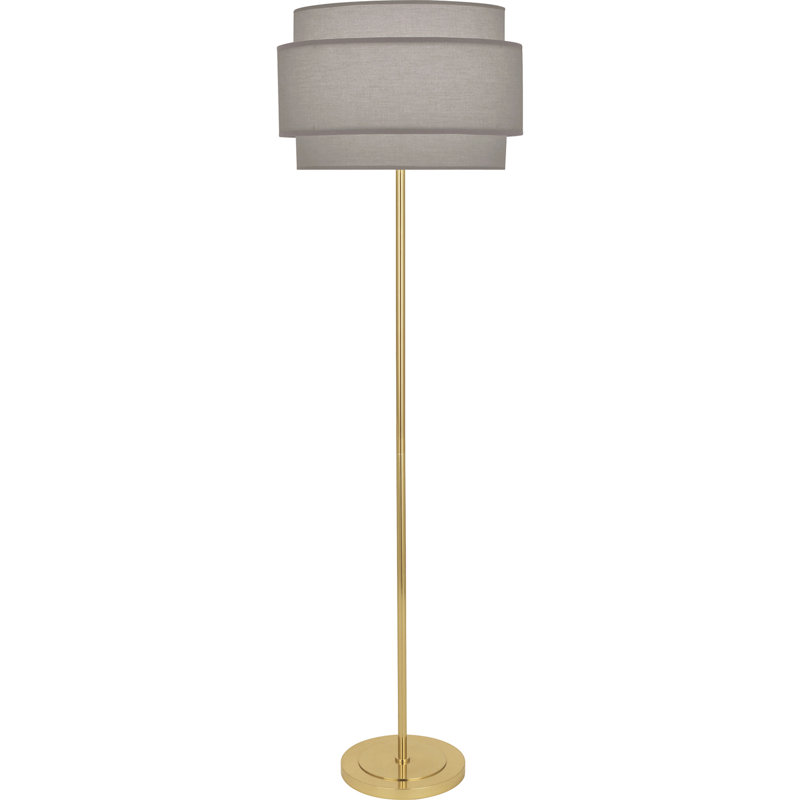 Lampe sur pied 62,75 po Decker, Laiton moderne, Gris perle