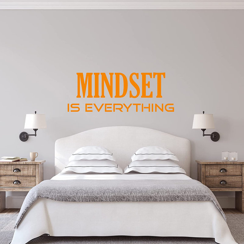 Adhésif décoratif Mindset is Everything, Orange, H 4,5 po x l 12 po