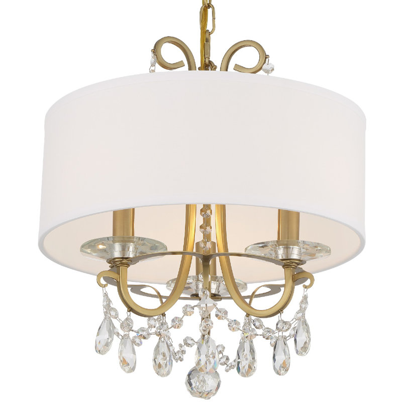 Luminaire suspendu tambour 3 lumières Elane, Spectra Swarovski