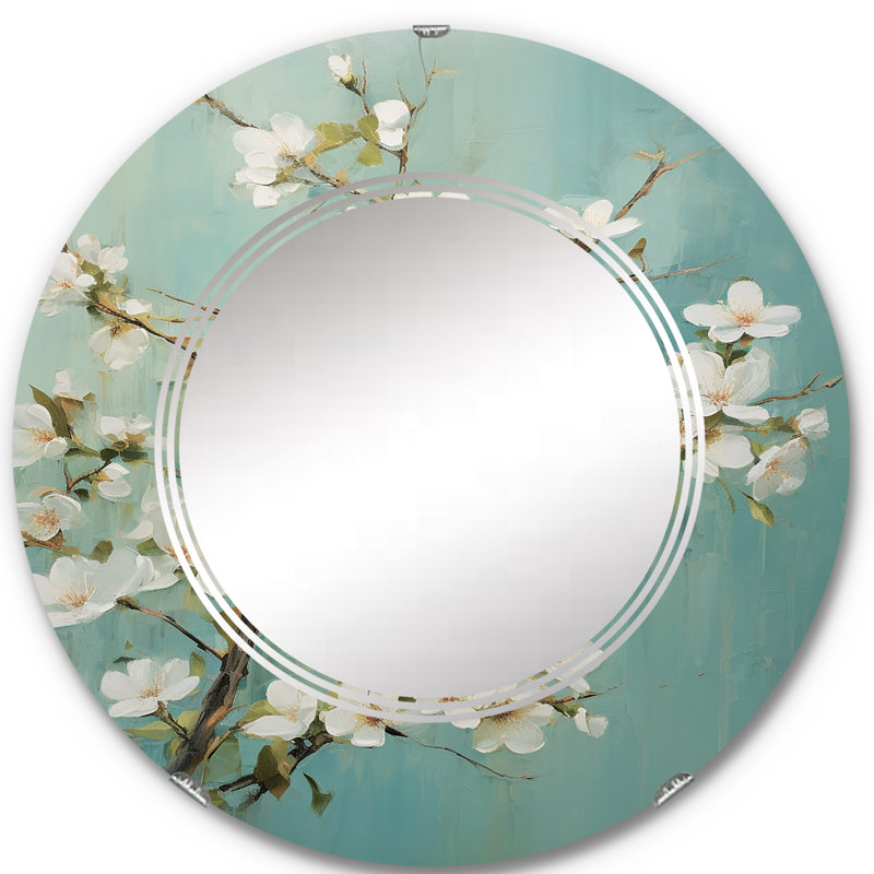 Lovage - Miroir mural floral rond, 24 po x 24 po