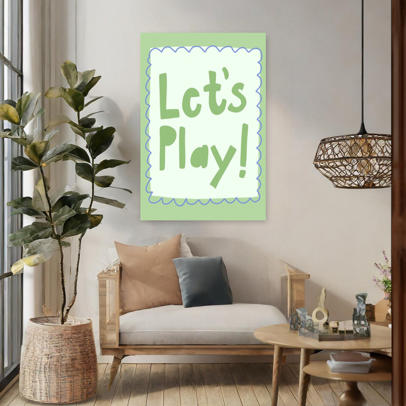 «Game Time Invitation», art mural abstrait moderne ludique, H 48 po x l 32 po