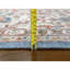 Tapis oriental noué à la main bleu antique de 7 pi 10 po x 9 pi 8 po de style Sultanabad, sans poils, rasé à ras du sol, vieilli, 100% laine