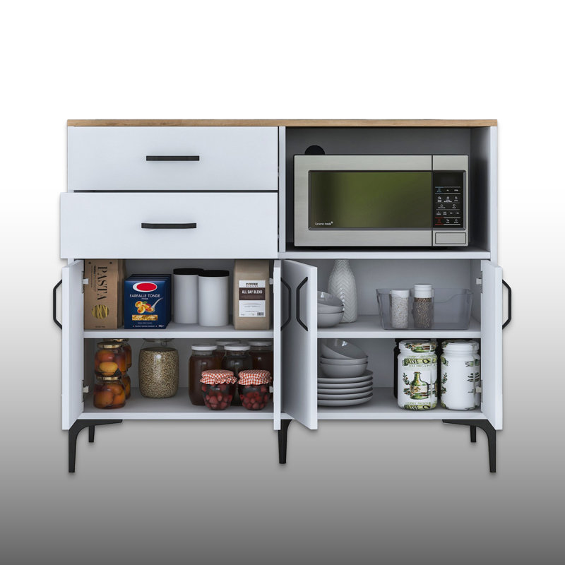 Armoire de cuisine moderne polyvalente, support à café, garde-manger