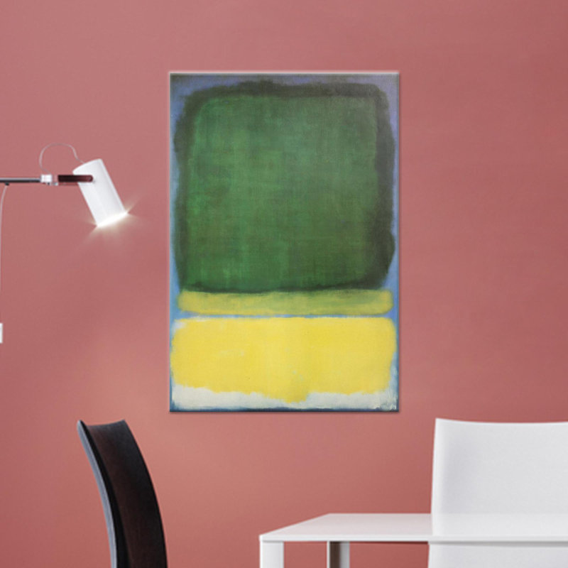 Élégante œuvre d'art sur toile abstraite de style Rothko, 1P BlackFramedCanves, H: 47,3 po x l: 35,5 po