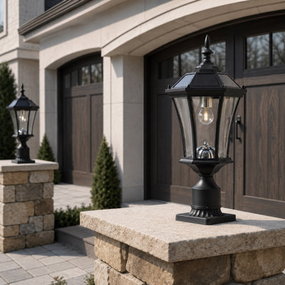 Waterproof Dusk to Dawn Outdoor Post Lights with Pier Mount Base