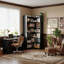  Bibliothèque moderne H 75,1 po - Rangement ouvert et fermé, en forme de L ou droit, pour le salon, la chambre à coucher, le bureau personnel, H 75,1 po x l 46,9 po x P 9,4 po-1024366993-1024366992