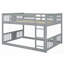 Full Over Full Bunk Bed with Ladder, Grey (No Box Spring Needed, Durable Pine Frame)