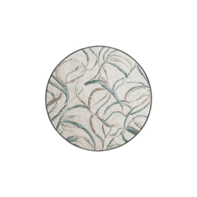 Machine Washable Gray Area Rug, Round 6'