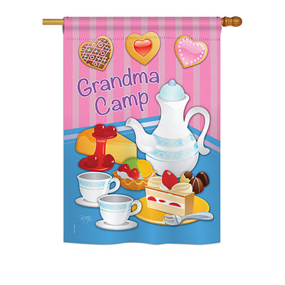 Drapeau pour maison 2 côtés en polyester grand-mère camp