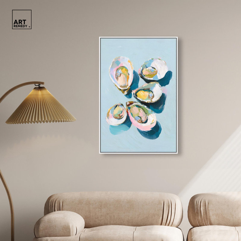 Oyster Iris, reproduction d'art sur toile par Art Remedy, cadre blanc, 24 x 36, H 37 po x l 25 po, Cadre blanc