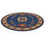 Tapis d'intérieur rond oriental en soie et laine blanc aqua, noué à la main-1042613072