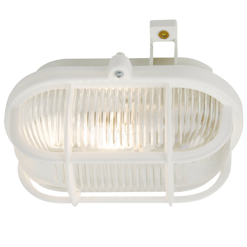 1 - Bulb Outdoor Bulkhead Light, White