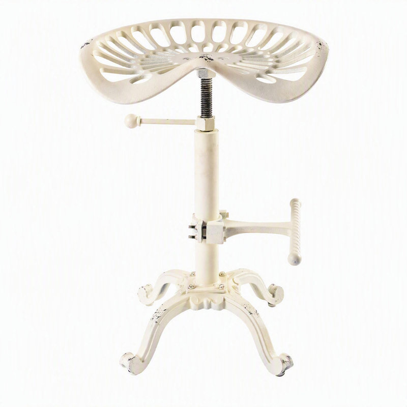 Elinna Swivel Adjustable Height Counter Stool, Antique White