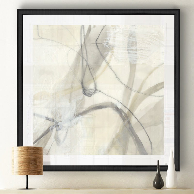 « flowing neutrals ii », reproduction d’art sur toile, Cadre noir, H 30,5 po x l 30,5 po x P 1,5 po