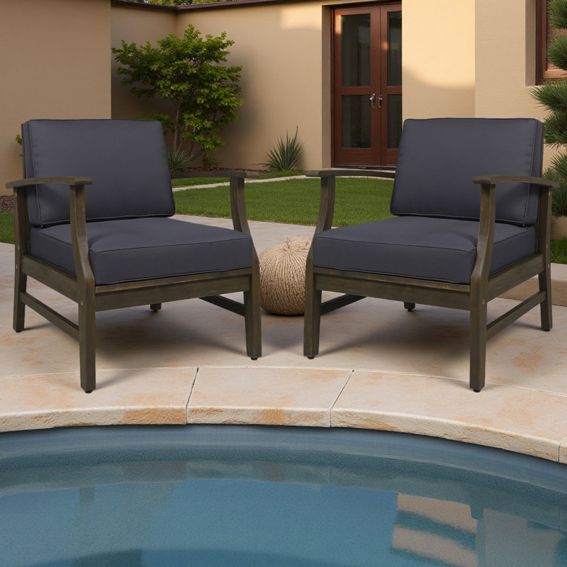Ensemble de 2 fauteuils club, Gris foncé, Taupe