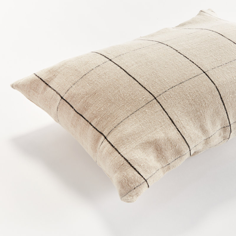 Louis European Flax Fiber Pillow Cover & Insert, 14"H x 20"W, Rectangular
