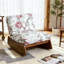 Chaise berçante rembourrée en bois massif-345269529