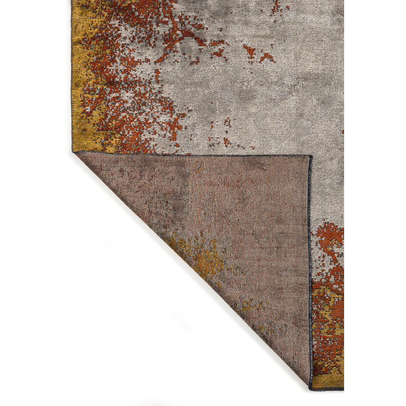 Rapture Abstract Area Rug in Beige, Rectangle 6'7" x 8'3"