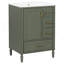 Meuble-lavabo moderne de 24 po avec lavabo en céramique, porte à fermeture douce, 3 tiroirs, poignées dorées et support de porte pour un rangement peu encombrant-738867596