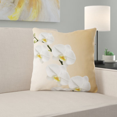 Housse de coussin carré fleur