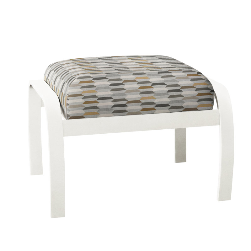 Repose-pieds avec coussin Askar, Neige texturée, Toile Sunbrella® tangerine