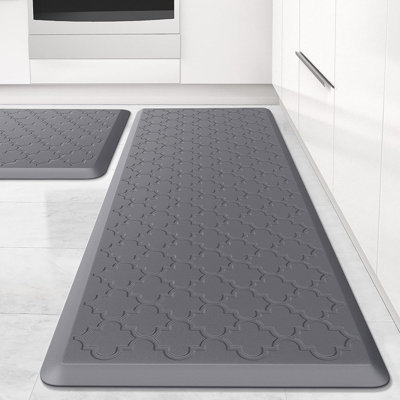 Kitchen Mat – Grey – Cushioned Anti-Fatigue, Waterproof, Non-Skid, Ergonomic Foam, Standing Comfort, Kitchen/Office/Laundry Use