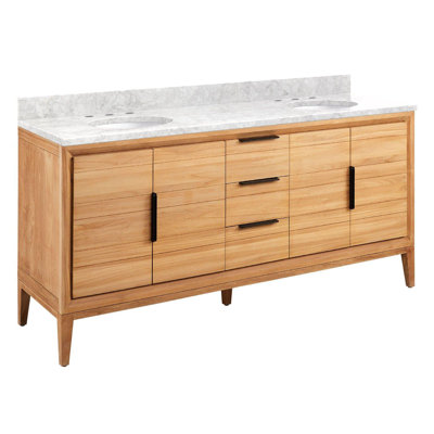 Ensemble de meuble-lavabo double 72 "avec lavabos ovales encastrés Aliso