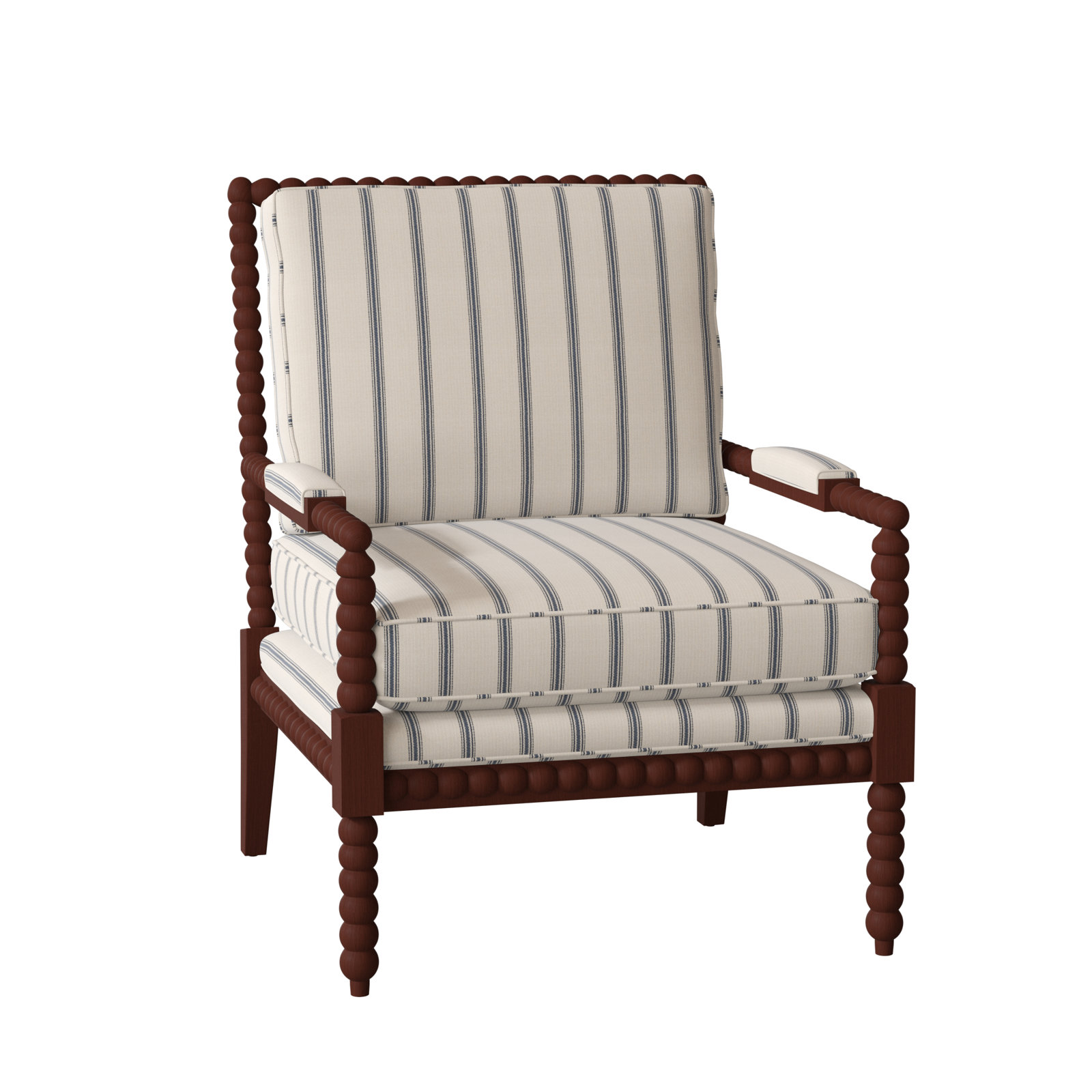 Keaton Upholstered Armchair, Manhattan, Peyton 22 Blue Performance Twill