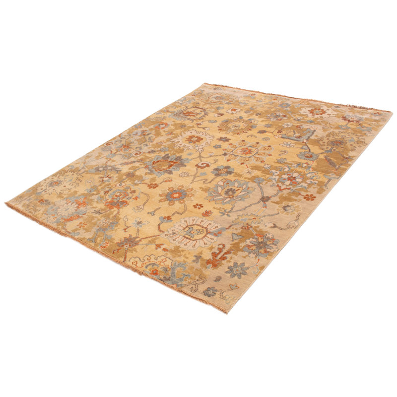 Tapis kaki en laine noué à la main 8 pi 1 po x 9 pi 11 po