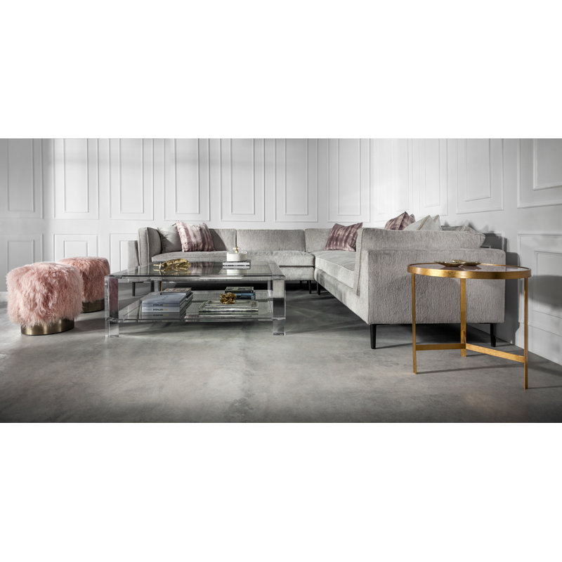 Surrey Glass Cocktail Table, 17" H X 52" L X 52"W