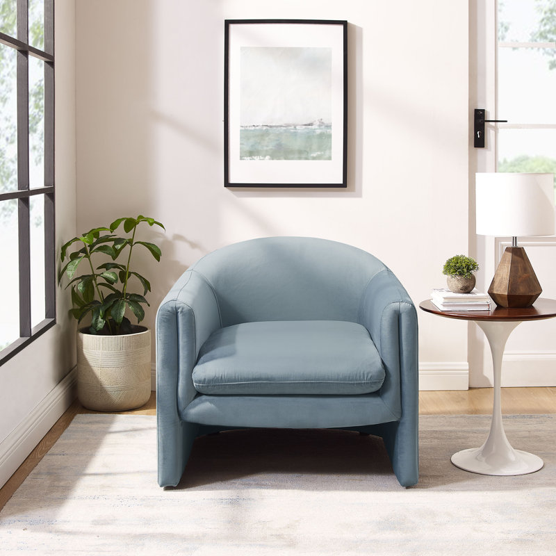 Sephine 31.2" Upholstered Nordic-style Accent Chair, Blue Velvet