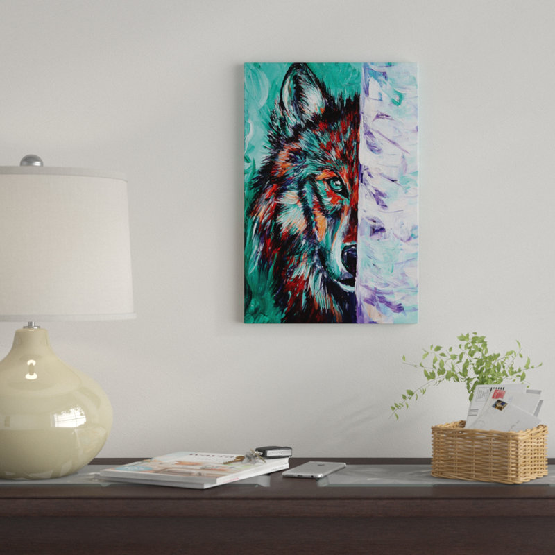«Wolf», reproduction sur toile, H 18 po x l 12 po x P 1,5 po, Toile tendue, Pas de tapis