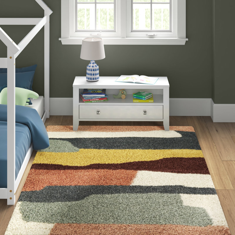 Clematine Abstract Shag Area Rug, Rectangle 7'10" x 10'