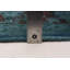 Tapis bleu denim clair en laine noué à la main de conception unique 4 pi 10 po x 7 pi 4 po
