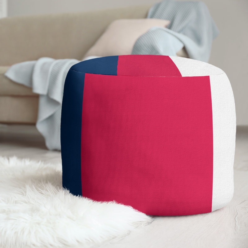 repose-pieds rond 20,5", Bleu marine / rouge / blanc