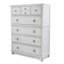 Commode 7 tiroirs Point Breeze - blanc frais avec finition glacis gris doux